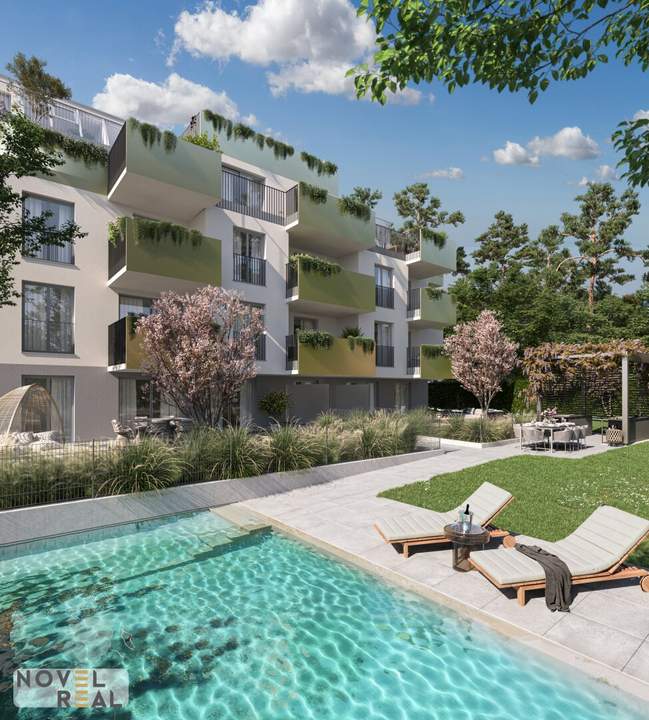 Großflächige Gartenwohnung, 5-Zimmer Erstbezugs-Wohnung mit Garten,Terrasse und 3 Balkone! Highlight sind Pool und Outdoorküche im Gemeinschaftsgarten!