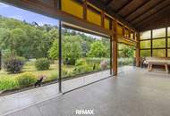 Gartenparadies in einzigartiger Naturlage: Gemütlicher Bungalow mit Wintergarten direkt an der Drau in Lavamünd