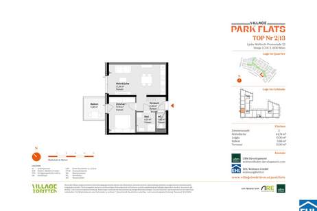 Anlage mit Potenzial: Modernes Wohnen in den PARK FLATS im 3. Bezirk, Wohnung-kauf, 180.000,€, 1030 Wien 3., Landstraße