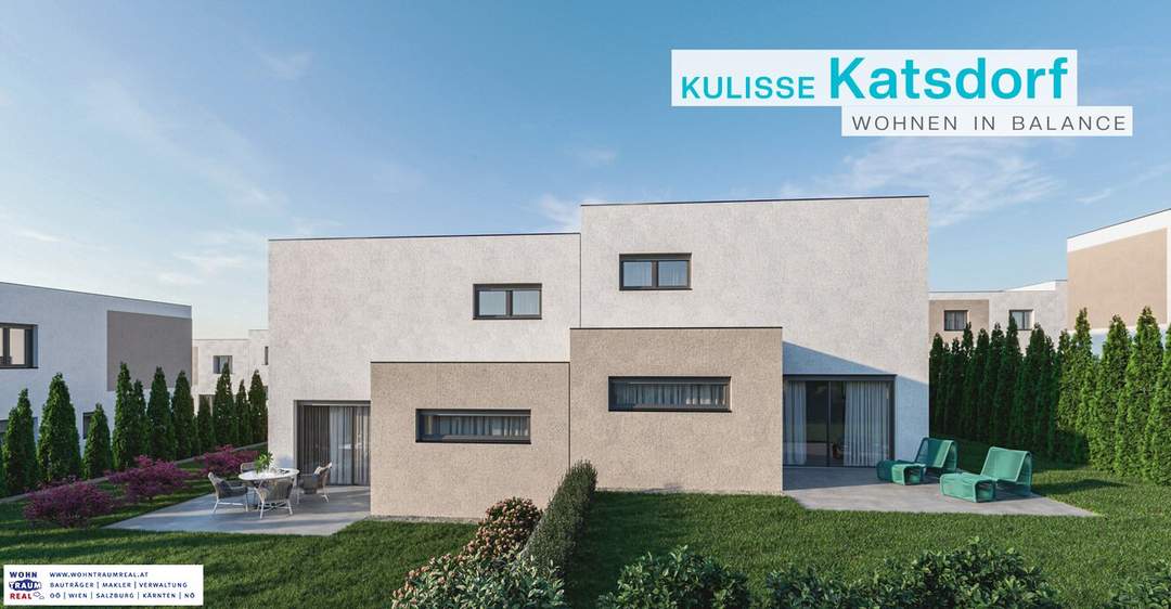 Kulisse Katsdorf - Wohnen in Balance: DOPPELHAUSHÄLFTE mit Garten und Aussicht, BELAGSFERTIG zum TOP-Preis!