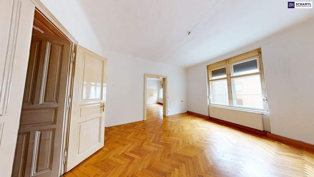 ALTBAU AT ITS BEST: Mitten in St. Leonhard in der Nähe der TU Graz! 4 Zimmer, Innenhofbalkon &amp; wunderschöner Fischgrätparkett - gleich anfragen und begeistern lassen!