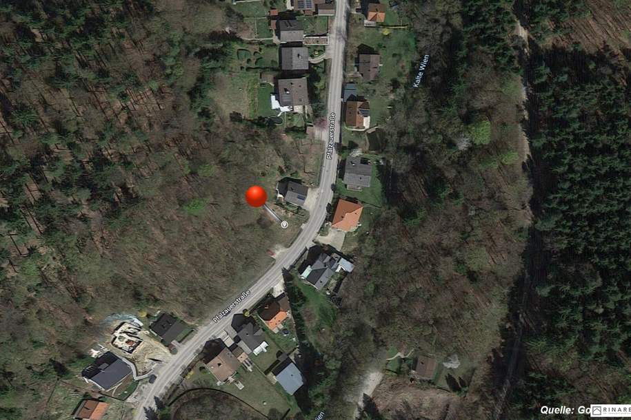 Baugrundstück | Bauplatz ca. 210 m² | Gesamtgrundfläche ca. 1.157 m² | PfalzauerStraße 76a | Pfalzau - Pressbaum, Grund und Boden-kauf, 198.000,€, 3021 Sankt Pölten(Land)