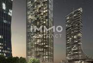 DC2 Tower: 43. Etage - Erstbezug mit 14m2 Loggia – Stilvolle 2-Zimmer-Wohnung