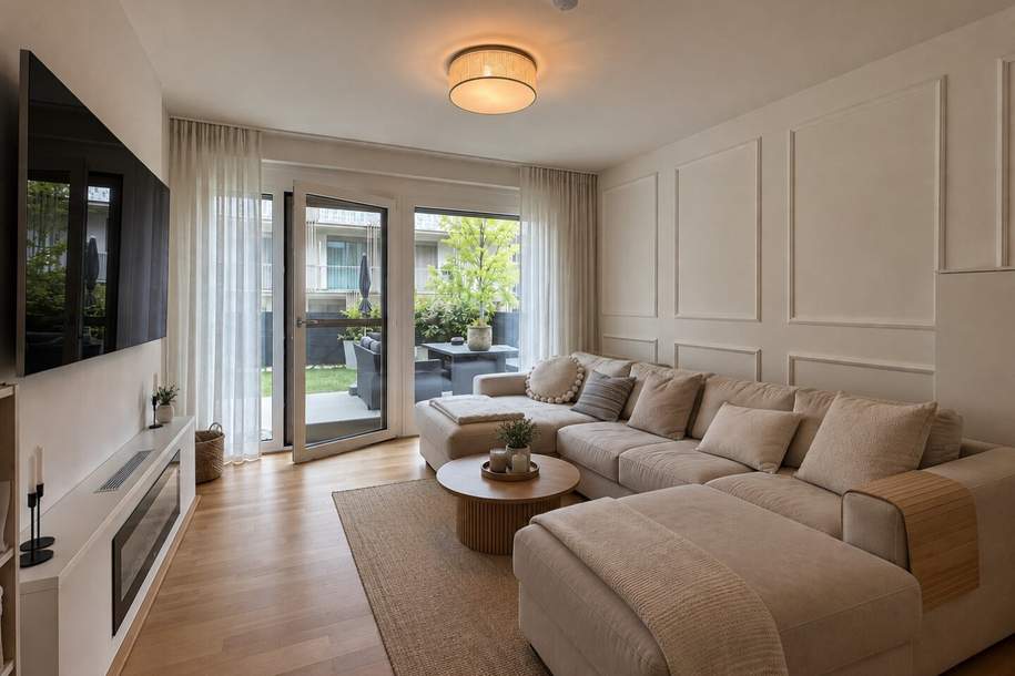 Familien Willkommen | Modern wohnen. Im Grünen leben | Klimaanlage | Tiefgaragenplatz | privater Garten | Südwest-Terrasse, Wohnung-kauf, 398.000,€, 2435 Bruck an der Leitha