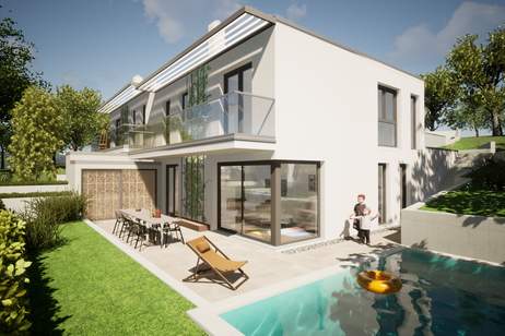 AKTIONSPREIS! Exklusive Doppelhaushälften inkl. Terrasse/Garten + Balkon! TRAUMAUSBLICK auf Burg Liechtenstein! SCHLÜSSELFERTIG!, Haus-kauf, 975.000,€, 2344 Mödling