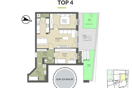 ++ 3 Zimmer mit TERRASSE & GARTEN ++, Wohnung-kauf, 329.800,€, 3400 Tulln