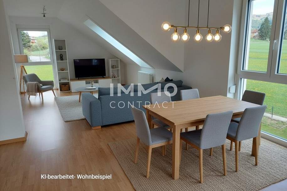 Helle 3-Zi. Dachgeschosswohnung mit Terrasse & 2 Stellplätzen in 3242 Texing - förderbar, Wohnung-miete, 1.040,08,€, 3242 Melk