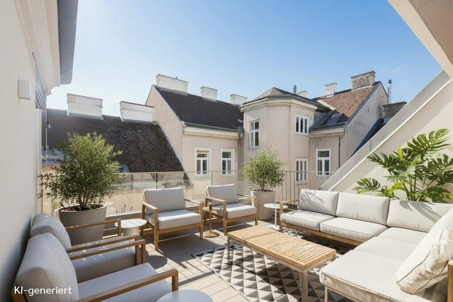 Sonniges Wohnjuwel im Dachgeschoß – Maisonette mit Terrassen nahe Kutschkermarkt, Wohnung-kauf, 890.000,€, 1180 Wien 18., Währing
