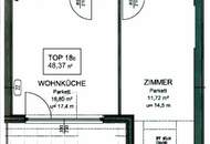 VERMIETETES 48 m2 Dachgeschoss mit 13 m2 Balkon, Wohnküche, 1 Zimmer, Duschbad, Garage möglich, U3-Nähe, Lorystraße