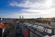 Erstbezug! Offenes und lichtdurchflutetes Wohnerlebnis mit einzigartigem Blick über die ganze Stadt! 117m2 Dachgeschoss Nähe Hauptbahnhof und U1!