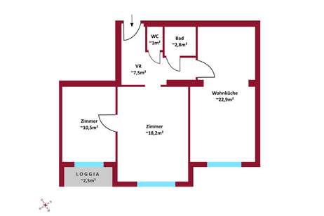 ZENTRAL und RUHIG! Am Hauptplatz I modern renoviert I Loggia I Blick in grünen Innenhof I, Wohnung-kauf, 298.000,€, 2320 Bruck an der Leitha