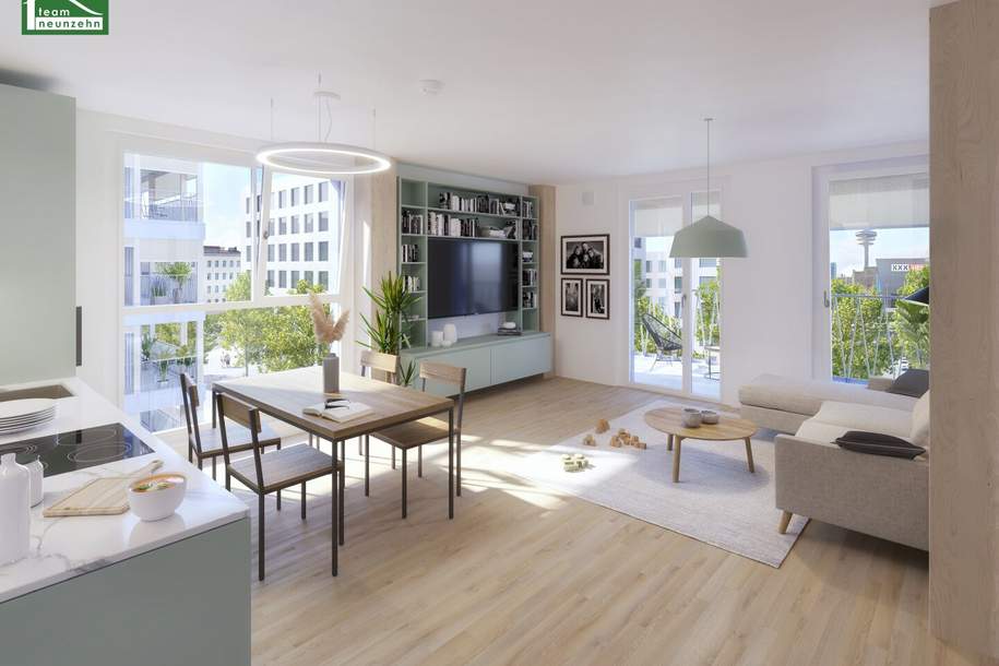 Stilvolle 2-Zimmer-Wohnung mit Loggia im Village im Dritten, Parks &amp; Freizeitmöglichkeiten vor der Türe, Wohnung-miete, 1.149,00,€, 1030 Wien 3., Landstraße