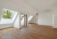 **Architektur, Design mit hochwertigen Materialien und ein durchdachter 3-Zimmer-Grundriss in einer Grünruhelage**