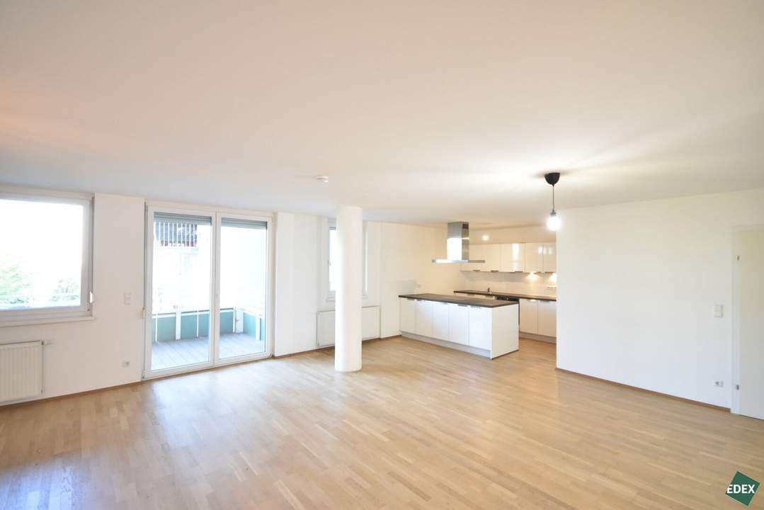 Familienwohnung: Schöne 5-Zimmer-Maisonette-Wohnung mit Balkon und Terrasse direkt an der Donau