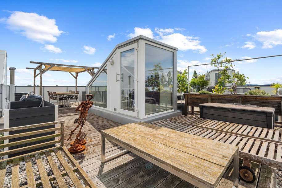 "Traumhafte Dachterrassen-Maisonette mit Fernblick &amp; Badeteichzugang", Wohnung-kauf, 365.000,€, 2333 Bruck an der Leitha
