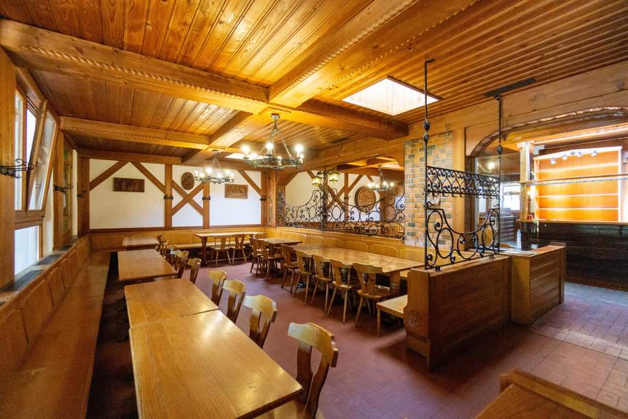 Vielseitiges Gastrolokal mit großem Gastgarten in Stammersdorfer Bestlage - ablösefrei!, Gewerbeobjekt-legalform.pacht, 3.480,00,€, 1210 Wien 21., Floridsdorf