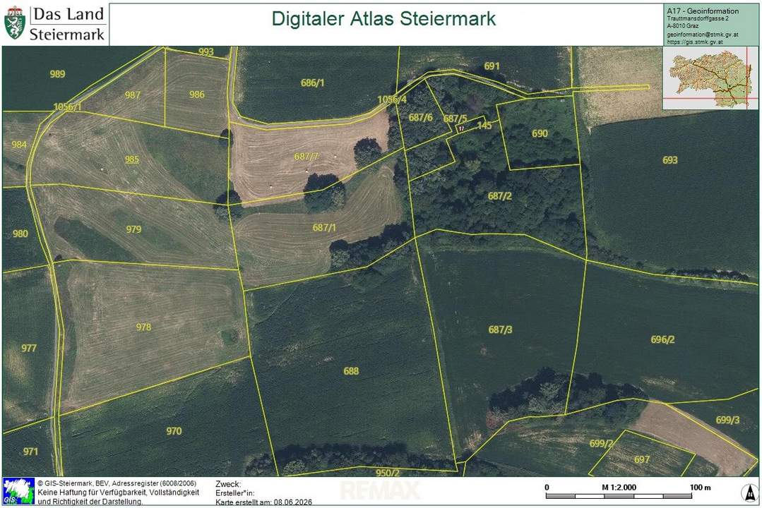 Vielseitiges Grundstück mit Landwirtschaftsfläche, Wald und Baupotenzial in Aigen