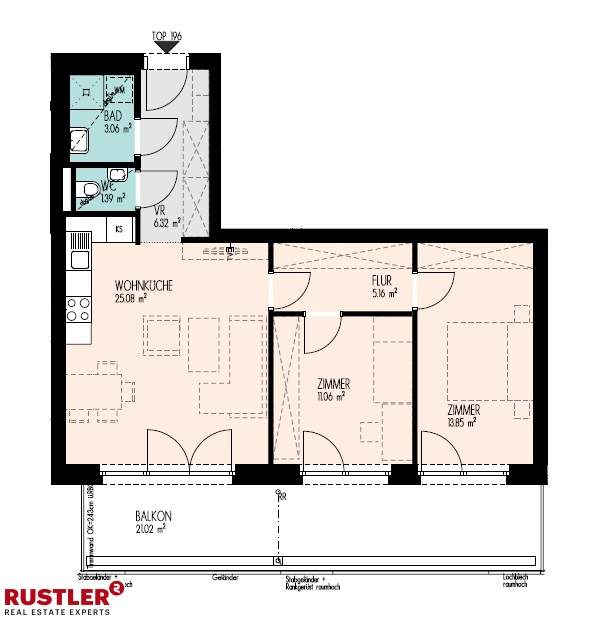 Großer Balkon mit Abendsonne I Modern und top geschnitten I Nahe Auster