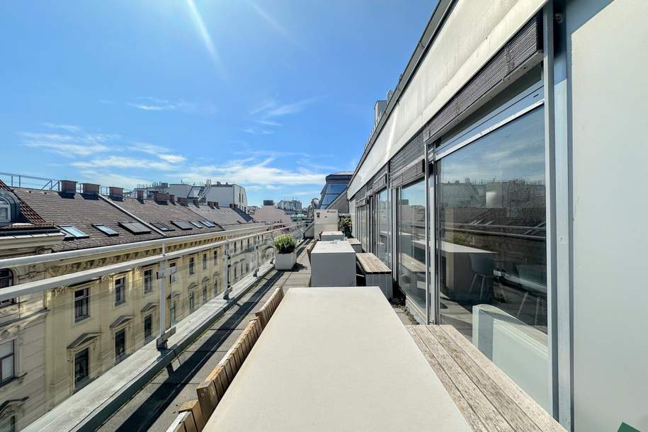 Dachgeschoßbüro mit Terrassen im exklusiven Botschaftsviertel nahe Karlsplatz, Gewerbeobjekt-miete, 5.097,09,€, 1040 Wien 4., Wieden