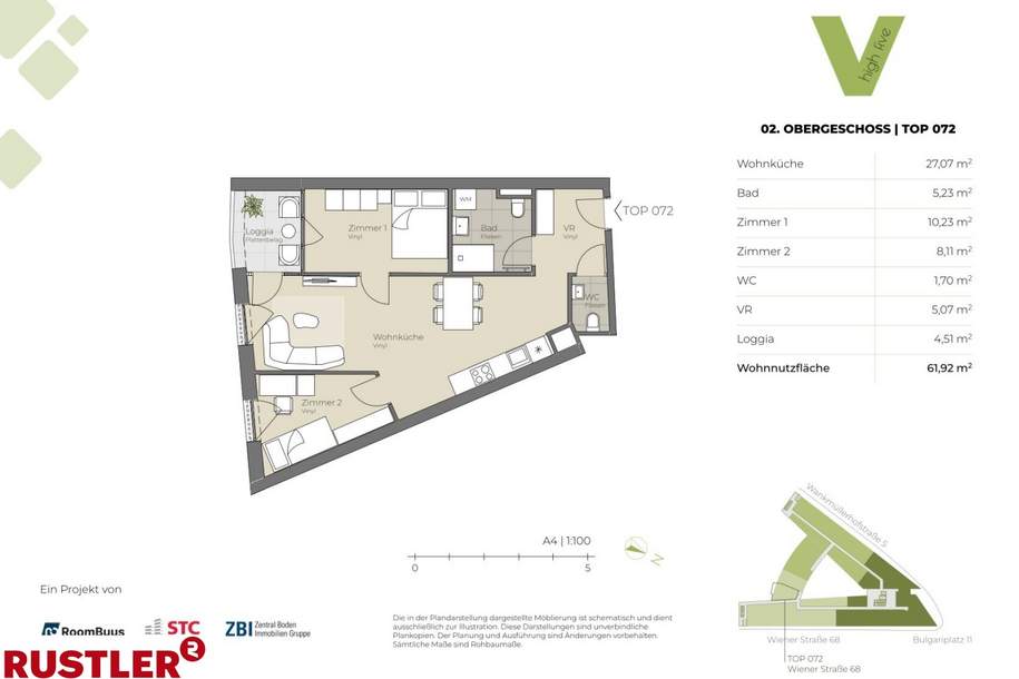 Neu, top angebunden, ruhig und sonnig!, Wohnung-miete, 989,40,€, 4020 Linz(Stadt)