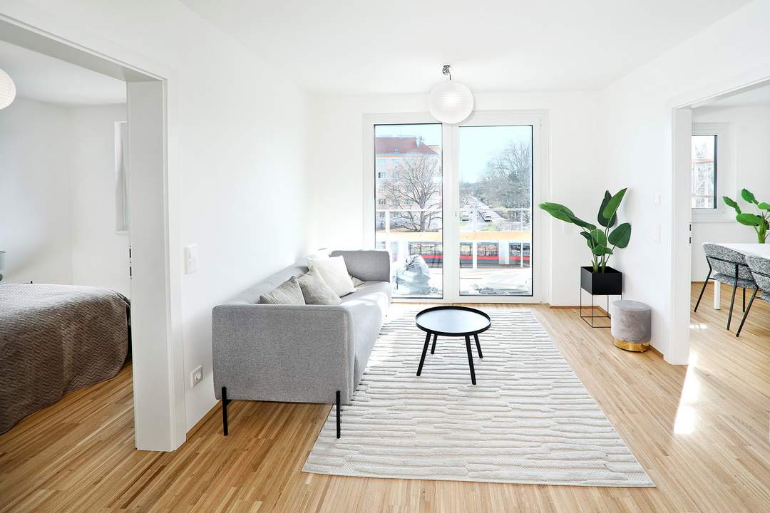 Chic am Wasser - 2-Zimmer-Wohnung mit Balkon im 11.OG| an der Alten Donau | Blick auf den Kahlenberg