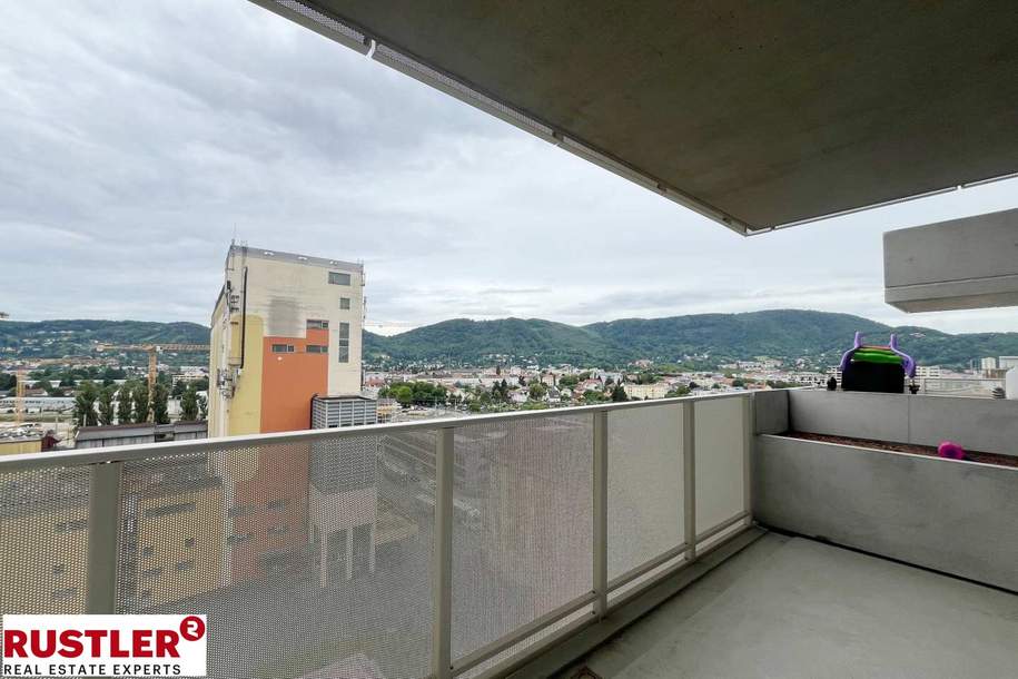 Mit Weitblick und West-Balkon - Gut aufgeteilte 2-Zimmerwohnung, Wohnung-miete, 766,06,€, 8020 Graz(Stadt)