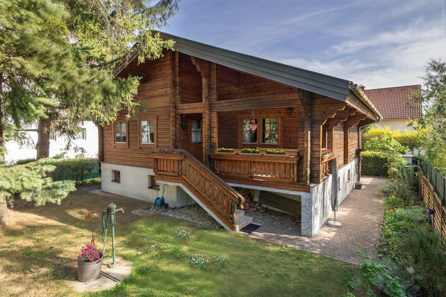 Wohnen wie im Urlaub – Rustikales Holzhaus mit Wohlfühlflair und Gartenidylle in Perchtoldsdorf, Haus-kauf, 749.000,€, 2380 Mödling