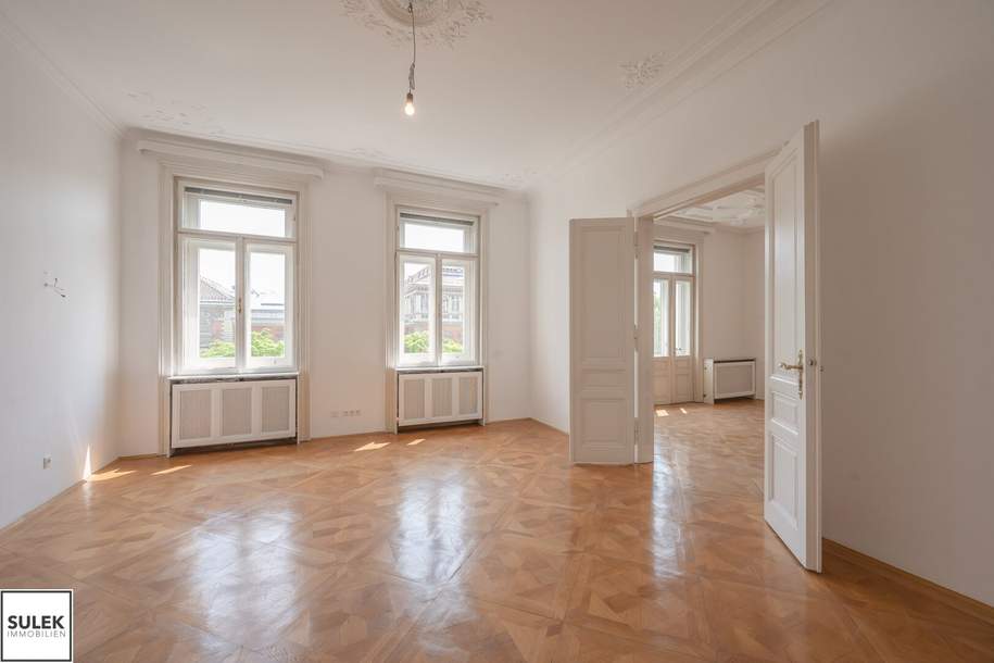 Wohnen im 1.Bezirk: exklusive, modernisierte 5 Zimmer Altbauwohnung mit separater Küche, 2 Bädern, Balkon, Wohnung-miete, 3.072,20,€, 1010 Wien 1., Innere Stadt