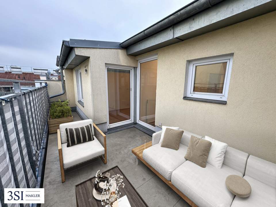 Dachgeschoß-Maisonette mit großzügiger Terrasse und Blick in den ruhigen Innenhof