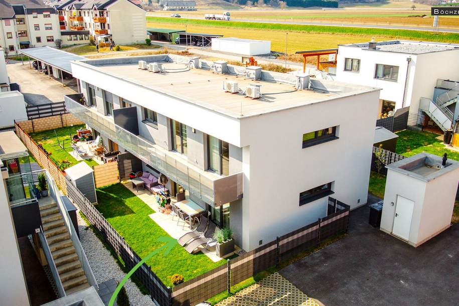 Klimatisierte Neubau-3-Zimmer-Gartenwohnung mit 2 Parkplätzen in moderner Siedlung in +++ Wasendorf +++, Wohnung-kauf, 229.000,€, 8750 Murtal