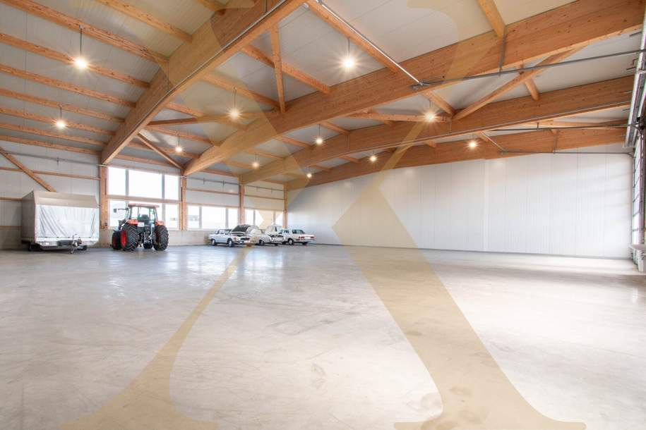 Neuwertige &amp; beheizte Lager- oder Gewerbehalle mit Rolltor in Arbing (Bezirk Perg) zu vermieten!, Gewerbeobjekt-miete, 1.499,38,€, 4320 Perg