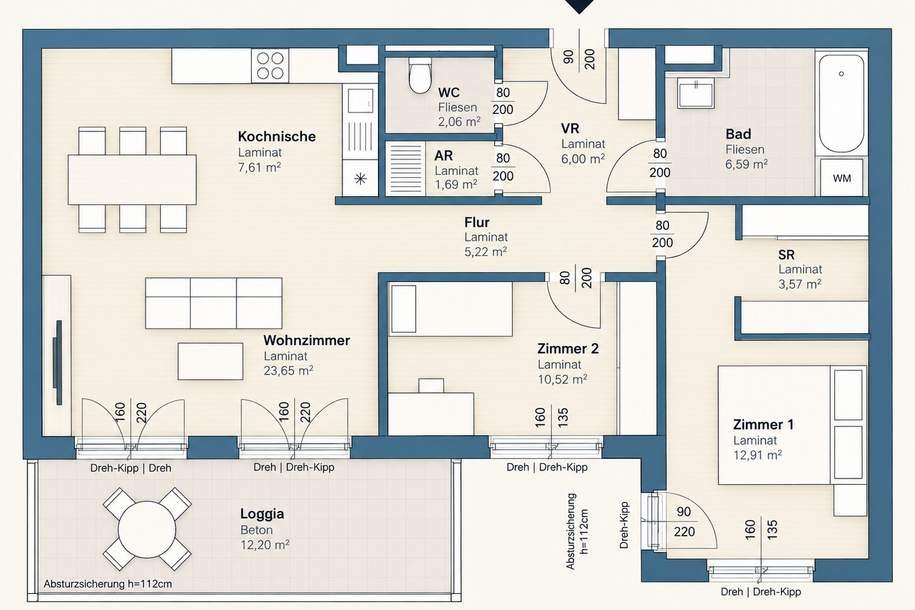 3-Zimmer-Wohnung mit NEUER KÜCHENEINRICHTUNG, Wohnung-miete, 992,04,€, 8020 Graz(Stadt)