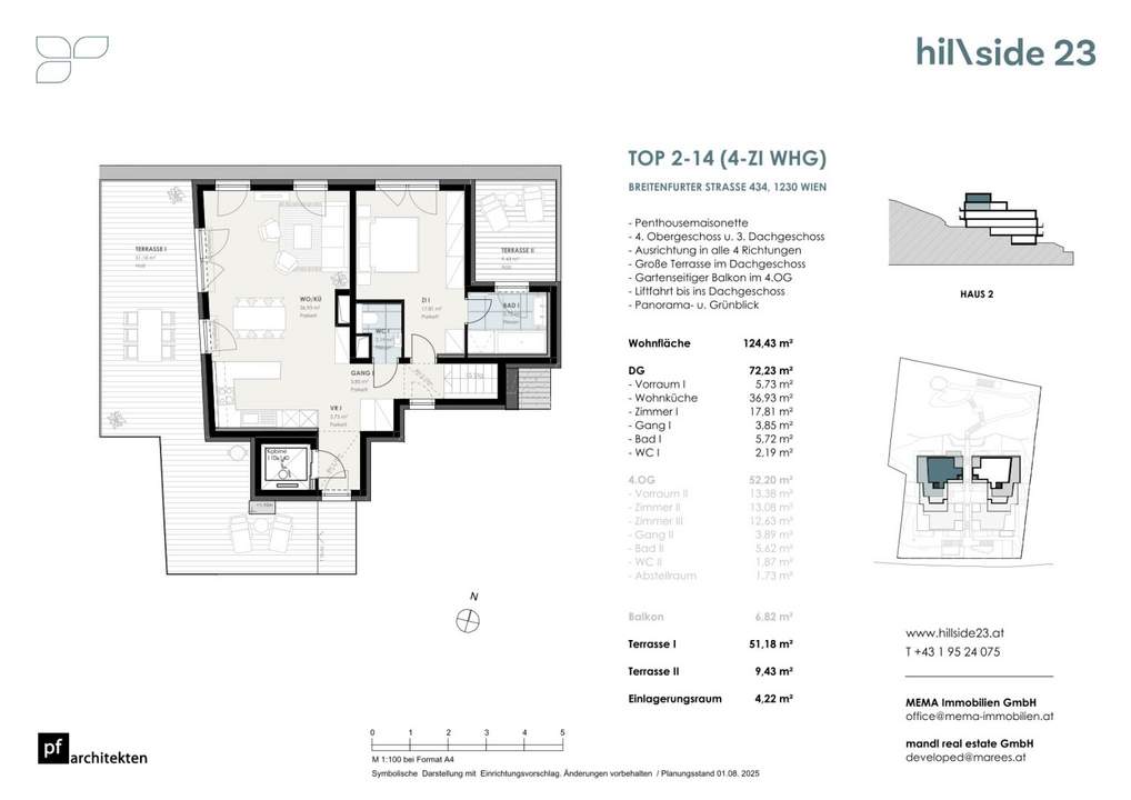 Außergewöhnliche Maisonette mit 4 Zimmer und 2 Dachterrasse zu verkaufen!