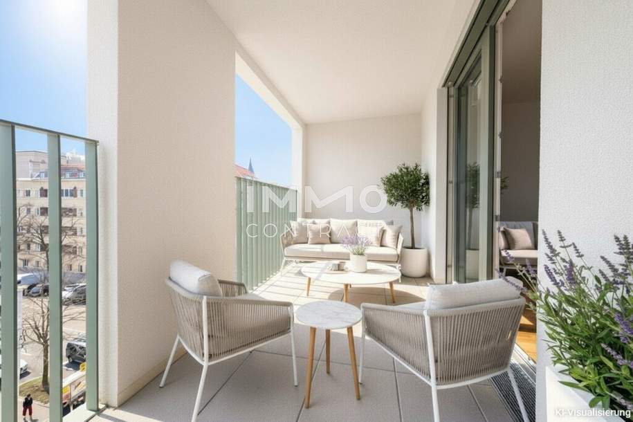 Lichtdurchfluteter Erstbezug: 3-Zimmer mit Loggia und Weitblick in top Lage!, Wohnung-kauf, 299.100,€, 1120 Wien 12., Meidling
