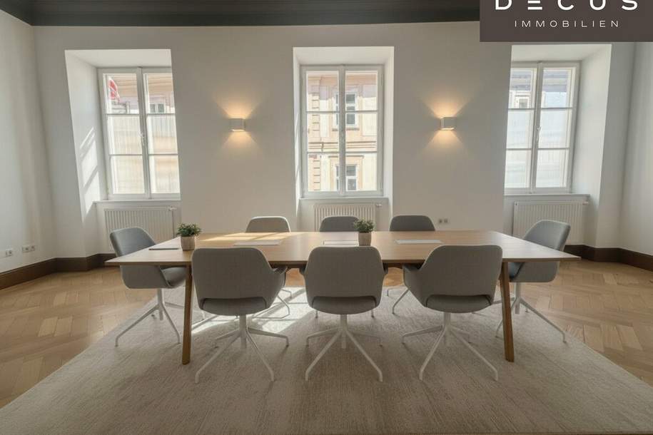 | REPRÄSENTATIVES BÜRO AM GRAZER HAUPTPLATZ | ERSTBEZUG | ca. 106,76m² | 2.OG | SEHR GUTE AUFTEILUNG | LIFT IM HAUS | TOP LAGE, Gewerbeobjekt-miete, 1.758,72,€, 8010 Graz(Stadt)