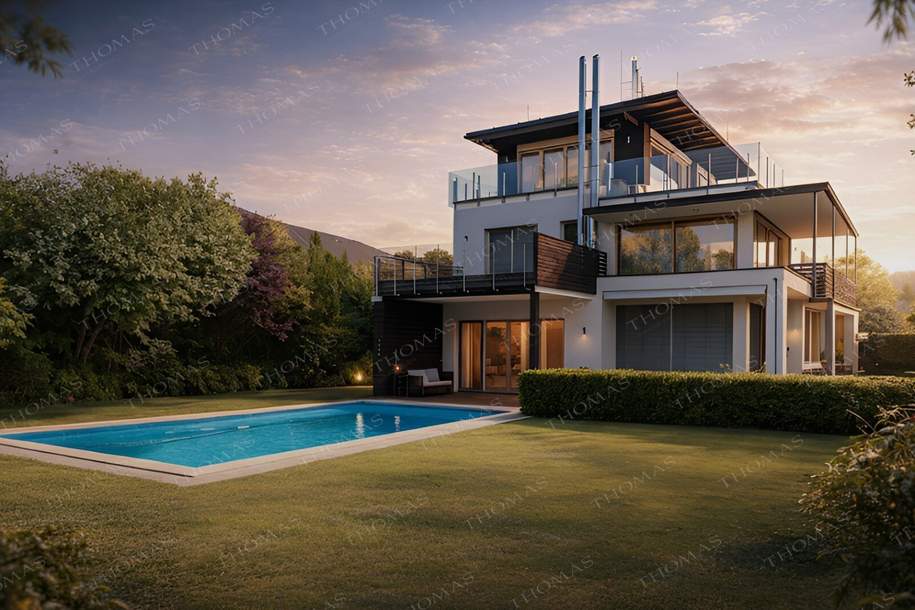 Traumhafte Villa mit Pool, Garten &amp; Weitblick in Brunn am Gebirge, Haus-kauf, 2.700.000,€, 2345 Mödling