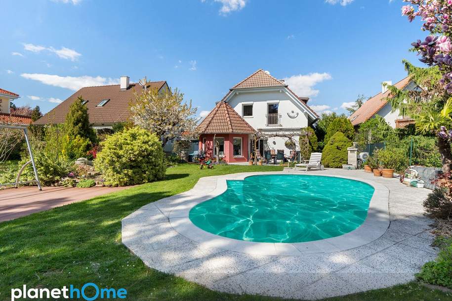 Gepflegtes Einfamilienhaus mit Pool, südseitigem Garten &amp; moderner Technik – Brunn am Gebirge, Haus-kauf, 950.000,€, 2345 Mödling