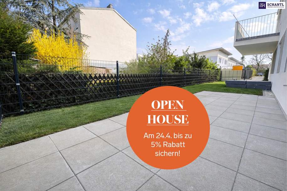 OPEN HOUSE 24.4.! Bis zu -5% Rabatt sichern! Grün I Urban I Chic: Exklusive 4-Zimmer-Gartenwohnung im Herzen von Schwechat! Nachhaltig, hochwertig und überraschend ruhig!, Wohnung-kauf, 447.270,€, 2320 Bruck an der Leitha