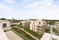 Meisterstück moderner Architektur: Penthouse mit 230m2 Terrasse & Wasserblick