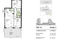 1180! TERRASSENTRAUM im ERSTBEZUG! 3-Zimmer Wohnung mit grosser Terrasse und Tiefgaragenplatz!