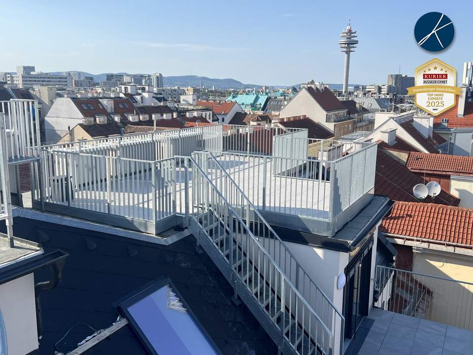 *Superprojekt: ''Über den Baumwipfeln" *TOP 53* MIT BALKON + SUPER-PANORAMA-DACHTERRASSEN + 360° WIEN-BLICK