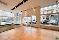 Hochwertige Retailfläche auf zwei Ebenen mit großzügigen Auslagen und hoher Sichtbarkeit