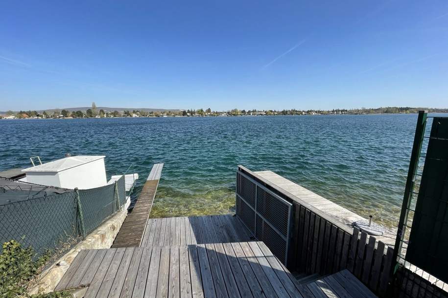 NEUFELDER SEE UFERPARZELLE – kleines Holzhaus mit privatem Uferbereich auf Pachtgrund zu verkaufen, Haus-kauf, 99.000,€, 2491 Eisenstadt-Umgebung