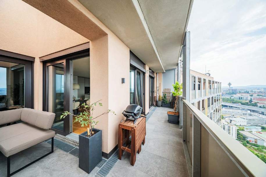 Penthouse im 34. OG mit Terrasse I 360° Wienblick I Designküche I TG Platz mit E-Ladestation, Wohnung-kauf, 1.050.000,€, 1030 Wien 3., Landstraße