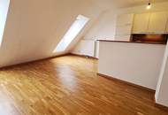 TOPGELEGENHEIT, Fernblick, 61 m2 Dachgeschoß mit 48 m2 Terrasse, Wohnküche, 1 Zimmer, Wannenbad, Parketten, Holbeingasse