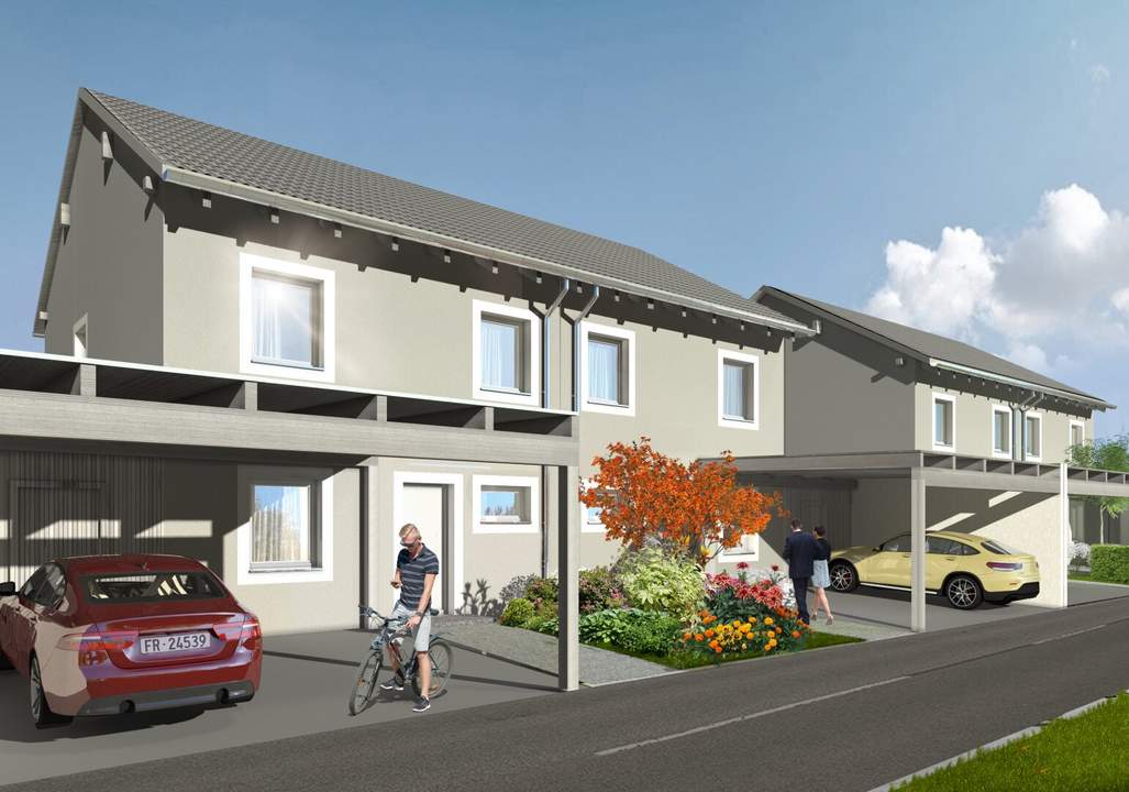 Doppelhaushälfte in Alkoven mit Doppelcarport