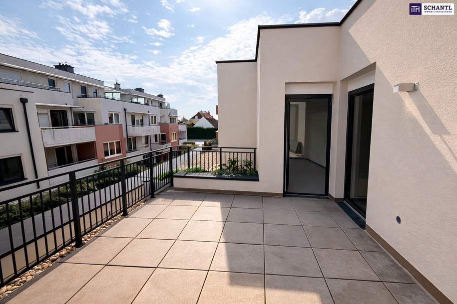 Eine Sonnenterrasse vom Feinsten. 3 Zimmer in Hofruhelage im Erstbezug! Ab Q3/26, Wohnung-kauf, 355.000,€, 1220 Wien 22., Donaustadt