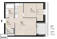ERSTBEZUG: perfekt öffentlich angebunden! hochwertig ausgestattet! ideal geschnitten! 2 Zimmer + Terrasse ab sofort mieten!