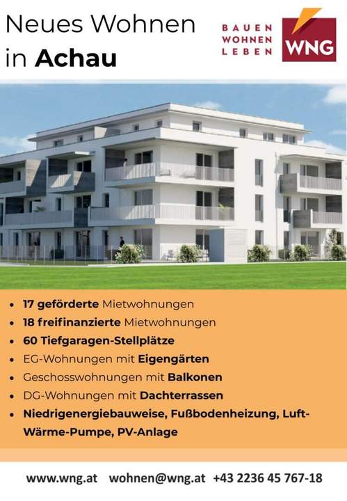 Neues Wohnen in Achau - Jetzt unverbindlich vormerken lassen