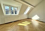 GONZAGAGASSE, BÖRSE-NÄHE, klimatisiertes 122 m2 Dachgeschoss mit 8 m2 Terrasse, 3 Zimmer, Komplettküche, 2 Bäder, Parketten
